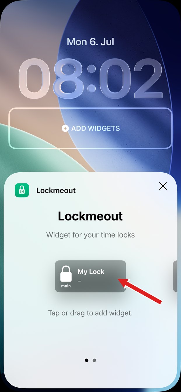 Adding the My Lock widget to the lock screen
